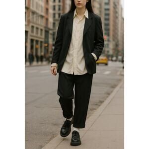 Jean Paul Gaultier Femme Black Two-Piece Suit – Vintage Made in Italy Size US 8